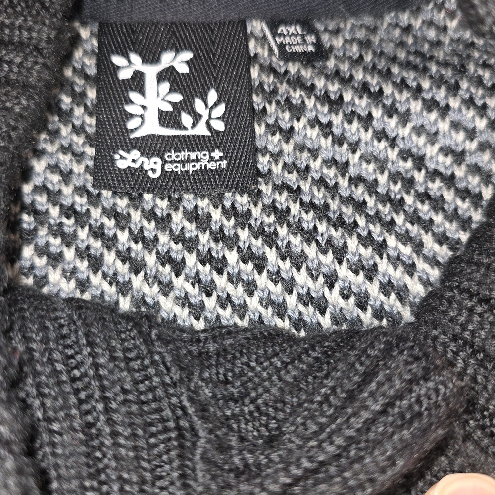 LRG Men's Black and Gray Cardigan Sweater - Picture 7 of 7